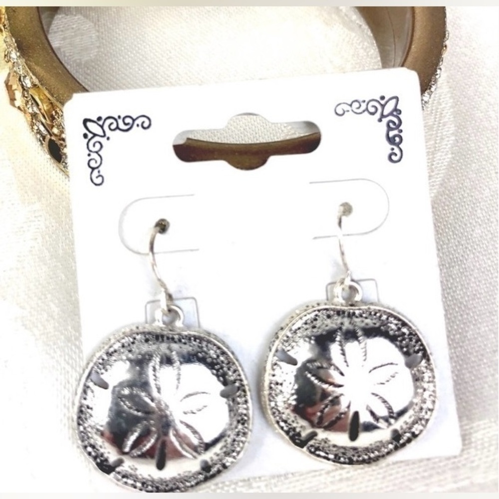 Summer Lightweight Earrings SAND DOLLAR STATEMENT EARRINGS #359
